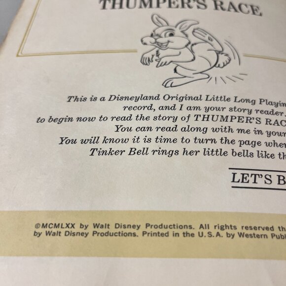 A Disneyland Record and Book Walt Disney Presents The Story of Thumper’s Race - Picture 5 of 7